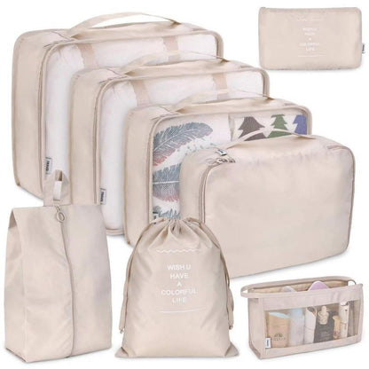 Organisateur de valise | Lot de 8 - Gain d'espace optimal