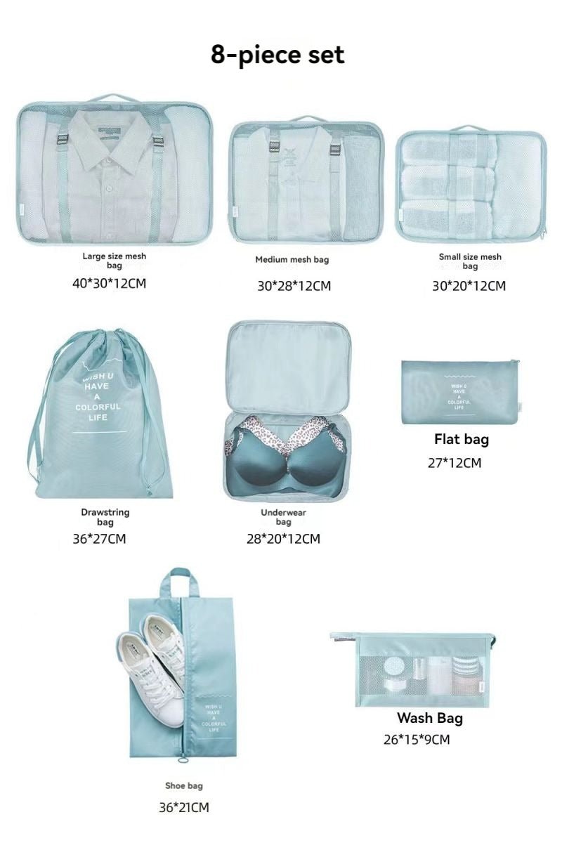 Organisateur de valise | Lot de 8 - Gain d'espace optimal