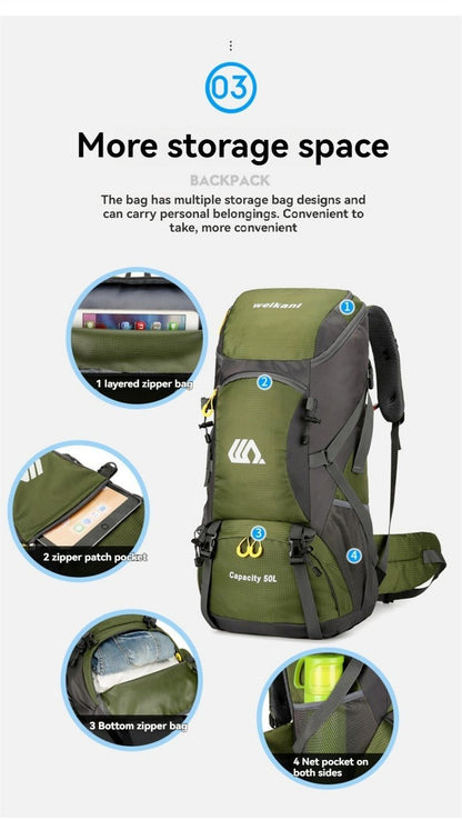 Sac de Randonnée | 50L Imperméable Ultraléger