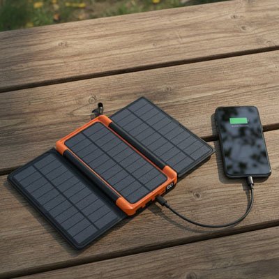 Batterie-externe-solaire-telephone-en-charge 