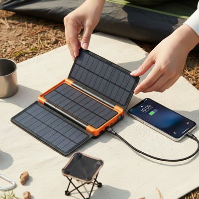 Batterie-externe-solaire-triple-panneaux 