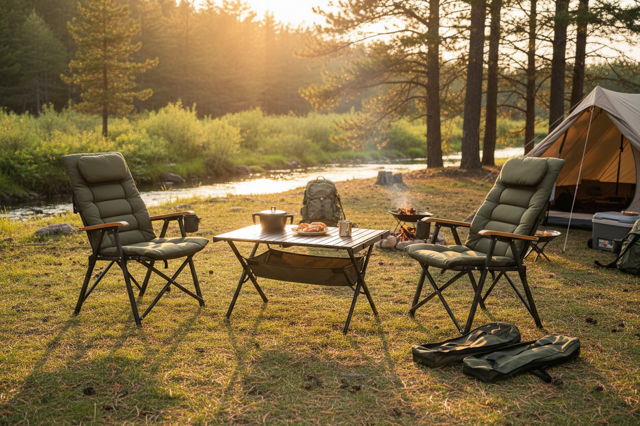 Chaises et table de camping