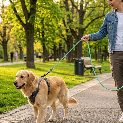 Chien en marche avec laisse pour Chien 