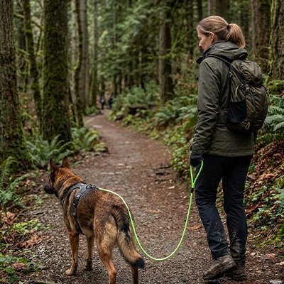 Chien en randonnee avec laisse pour Chien 