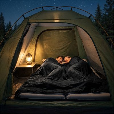 Couple avec couverture noir 