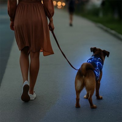 Harnais chien bleu
