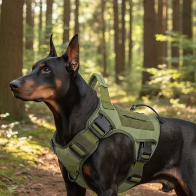 Harnais chien vert armee