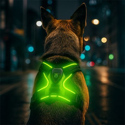 Harnais chien vert