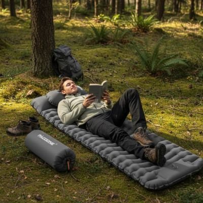 Matelas-gonflable-1-personne-gris-personne-qui-ce-repose-en-randonnee