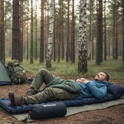 Matelas-gonflable-1-personne-gris-personne-qui-dors-en-camping 