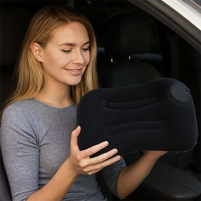 Oreiller de voyage​ noir en auto