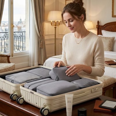 Organisateur de valise gris pour voyage