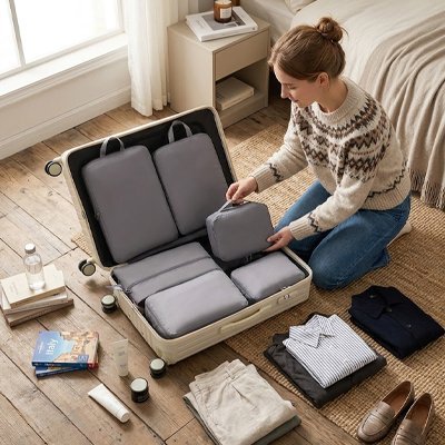 Organisateur de valise gris pour voyage