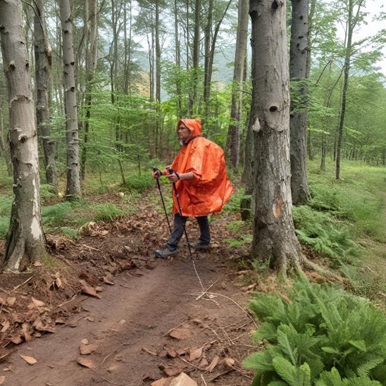 Poncho-pluie-homme-en-randonnee