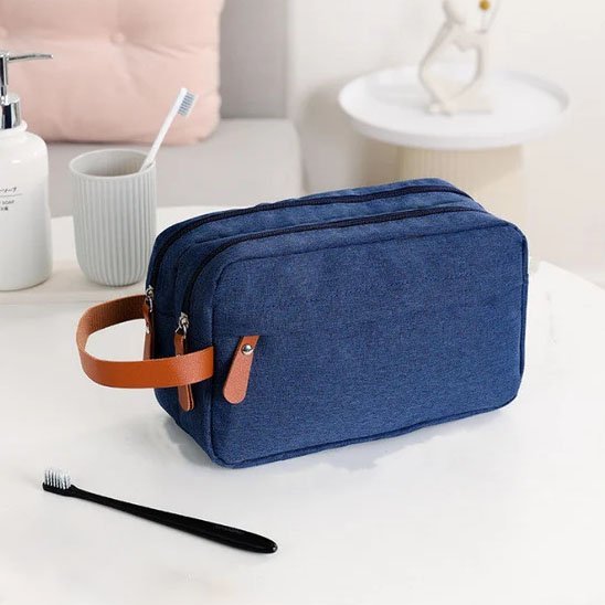 trousse de toilette bleu fonce